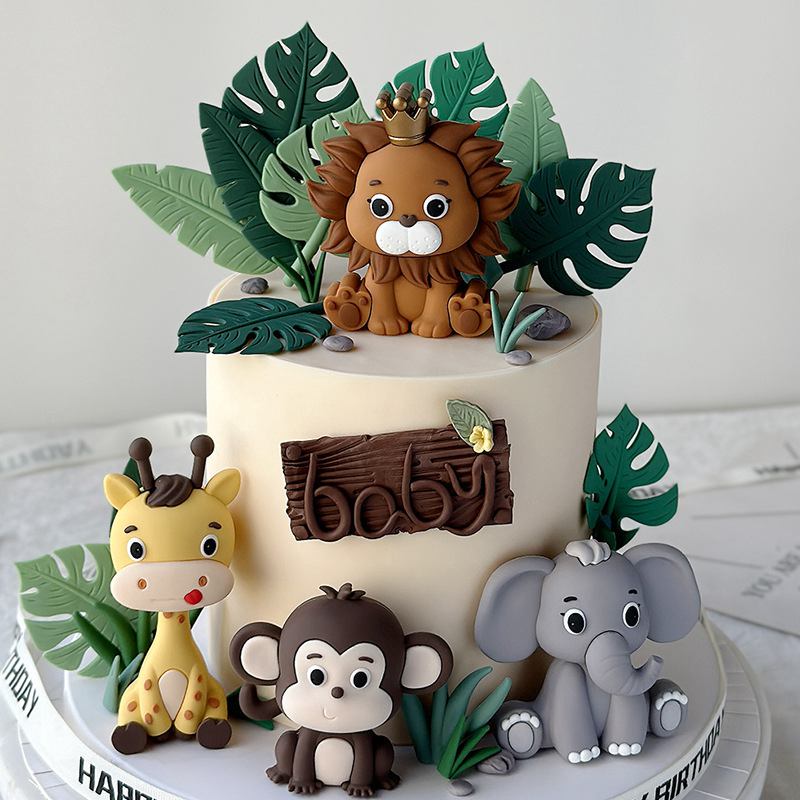 Kids Toys Elephant - Jungle Safari dekorasi kue boneka hewan,