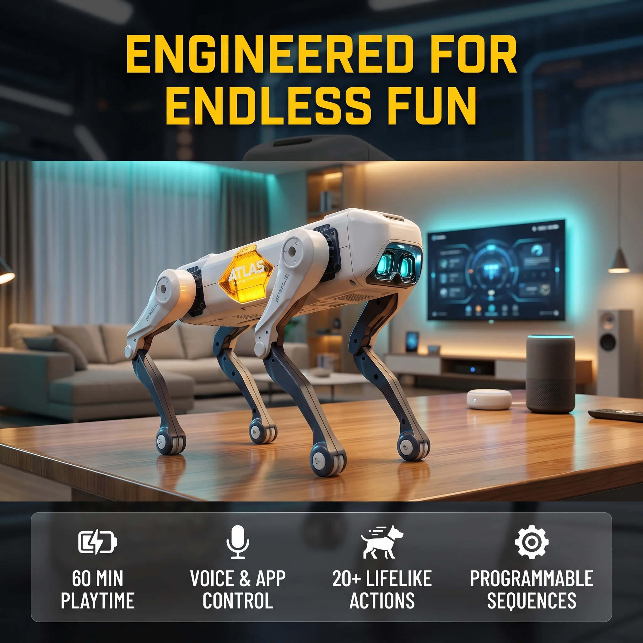Kids Toys Young - Robot Anjing Pintar AI, Kontrol Suara